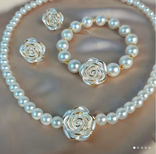 White round pearl beaded - pearl,