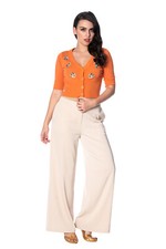 Cream Wide Leg High Waist 40's