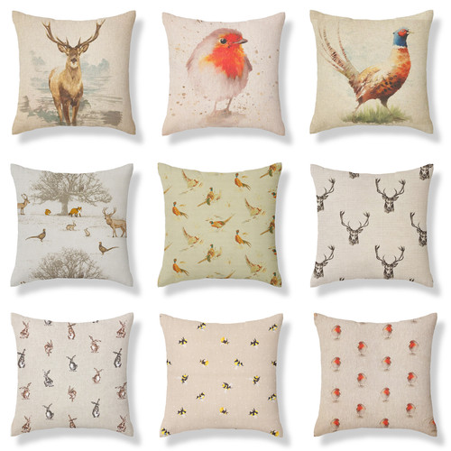 Country animal print cushion - animal,