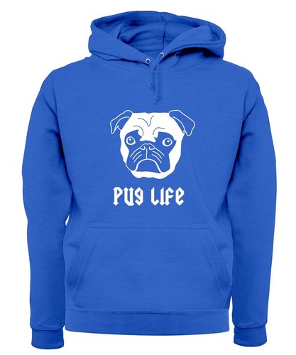 Pug life adult hoodie - pug,