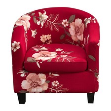 2 Piece Tub Chair Slipcover Printed Club Chair Protector Armchair Cushion Covers
