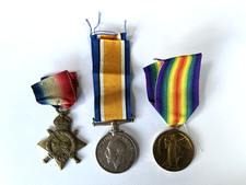WW1 Trio Medals 1914 15 Star British War Medal Victory Medal Pte 20499 Griffiths