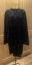 Lauren Ralph Lauren Black Simulated Astrakhan Fur Coat Size XL U.K.16