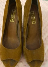 Original Topshop Tan Wedge raffia heels size 39/UK6 Suede Look