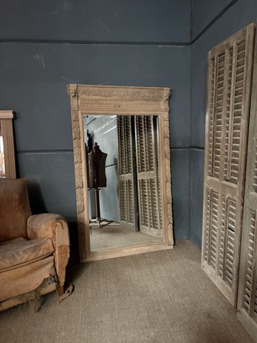 Antique french mirror carved - french,