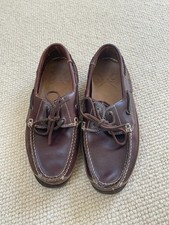 Crew Clothing Austell Mens UK 8 Brown Leather Lace Up Deck Boat Shoes
