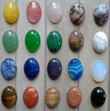 2pcs Oval 13x18mm Natural/Synthetic Semi Precious Loose Gemstone Cabochon Cameo