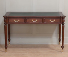 Mahogany Writing Desk | 3 Drawers | Inlaid Green Leather Top NEW DSK014G