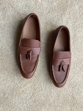 Next Comfortable Leather Loafer Slip On Shoes Tan Size Uk 8 Very Good Condition