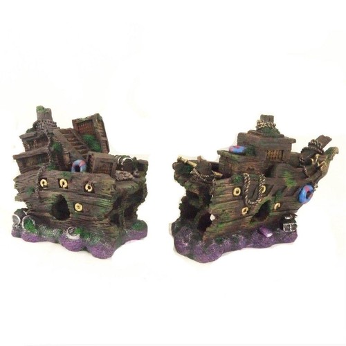Aquarium shipwreck ornament - aquarium,