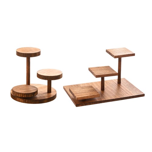Wood cake stand - tiered,