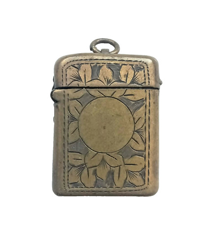 Antique victorian brass vesta - antique,