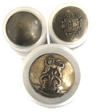 TUBES OF METAL BUTTONS X 3 -