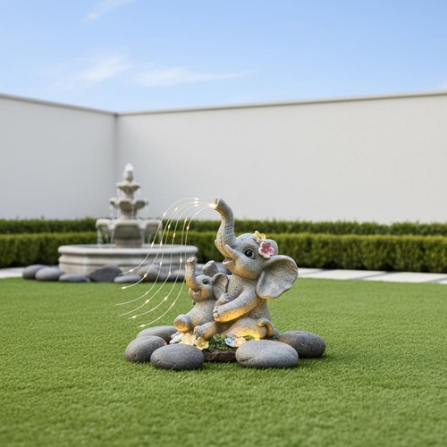 Solar garden elephant decor - solar,