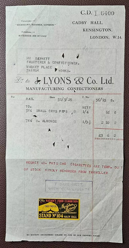 1925 lyons confectioners - 1925, lyons,