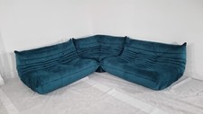 Ligne Roset Togo suite 2x2 seater and corner in Green teal velvet stunning condi