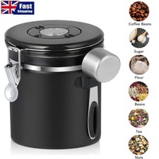 Coffee Canister Airtight Steel Vacuum Storage Bean One-way Container Stainless