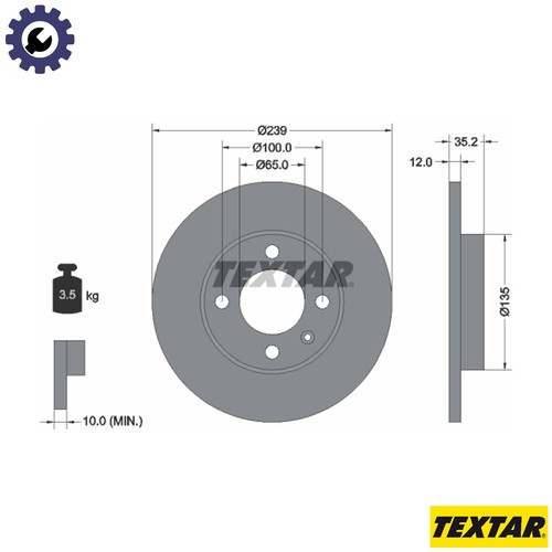 Brake disc 92010603 for vw - brake,