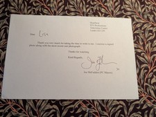 Joe McFadden - Signed Letter -