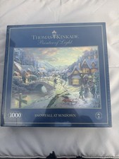 THOMAS KINKADE CHRISTMAS JIGSAW PUZZLE 1000 SNOWFALL AT SUNDOWN - NEW + SEALED 