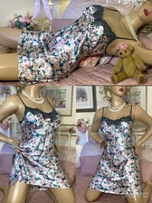 High Shine Liquid Satin & Lace Bias Cut Full Slip Babydoll Negligee Chemise