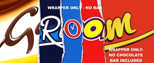 Groom chocolate bar wrapper - chocolate,