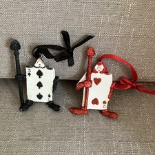 Disney Alice In Wonderland Playing Card Figures Christmas Tree Decoration x 2