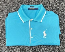 Ralph Lauren Golf Top S Small Men’s Polo Shirt Blue Turquoise Long Sleeve