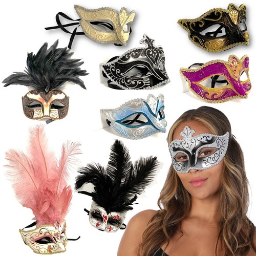 Glitter feather eye masquerade - feather,