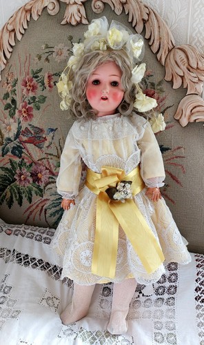 Antique bisque head doll - bisque,
