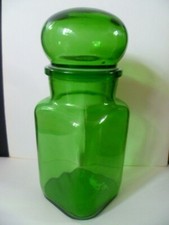 Vintage Apothecary Green Glass