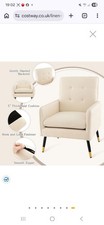 Linen Fabric Accent Chair with