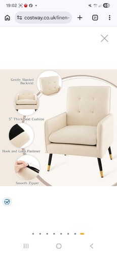 Linen fabric accent chair with - fabric,