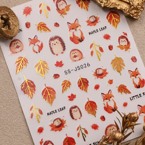 Autumn nail stickers cute - stickers,