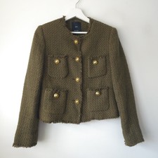 Mango Mng Khaki Tweed Textured