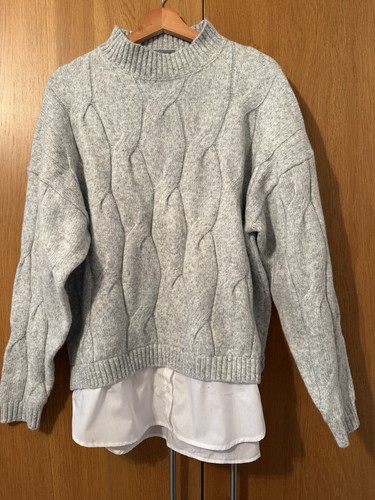 Beloved woman grey cable knit - cable,