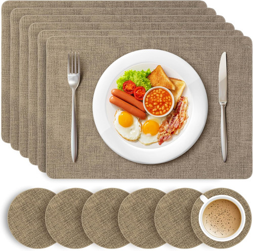 Gold placemats and - and, coasters