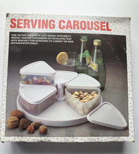 Serving Carousel Vintage Rotating Tray Platter Round Lazy Susan Set Turntable