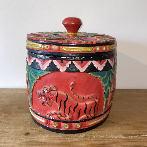 Vintage indian carved painted - indian,
