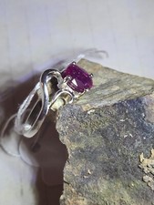 Sterling Silver Kashmir Ruby Wave Ring