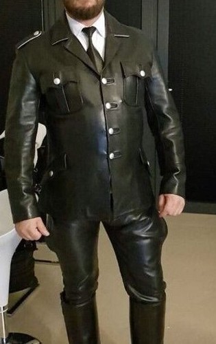Men real leather jacket - men's,
