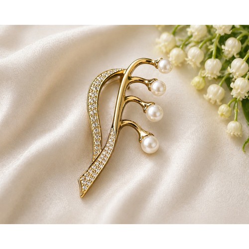 Swarovski lily brooch pearl - brooch,