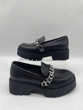 Women’s Hugo Kris Penny Loafers Black Silver UK 3 EU 36 BNWOB