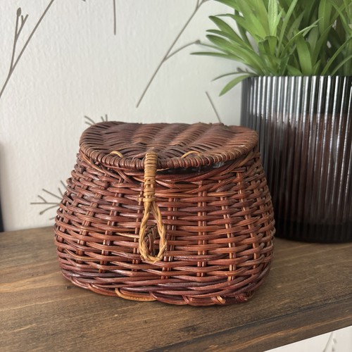 Vintage wicker fishing creel - fishing,
