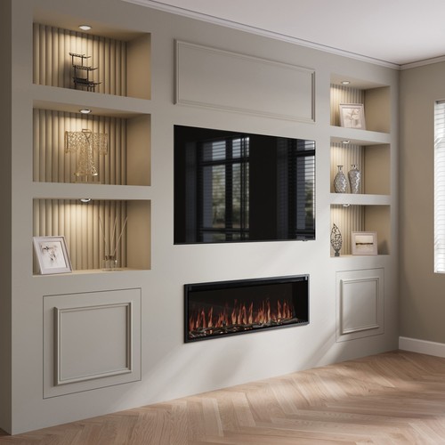 Black slimline inset electric - black,