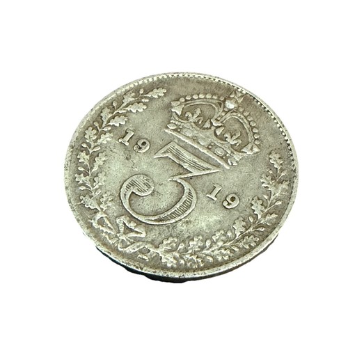 Silver threepence george - threepence, v