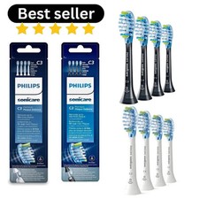 4/8 Pack Philips Sonicare C3 Premium Defence Sonic Toothbrush Heads White/Black