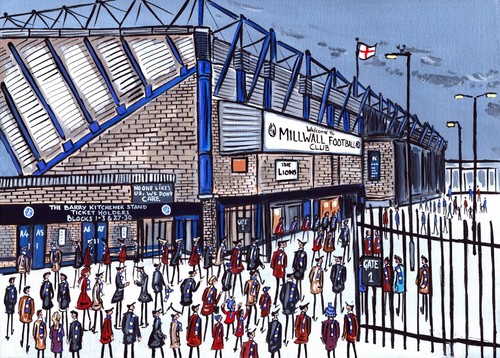 Print new millwall football - a4,