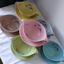 Old Foley Oregon Pine  Soup Coupe & Saucer X 6