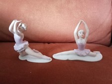 2 X Ballerina Figurine Ornaments